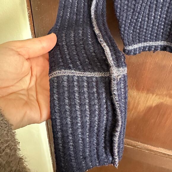 FREE PEOPLE | Purple Wildcat Thermal Waffle Knit, crossover cowl Neck | Small - Picture 7 of 7